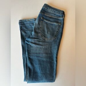 Topman Stretch Skinny Light Wash Ripped Jeans